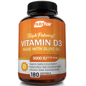 Vitamin D3 5,000 IU - 125 mcg - NutriFlair
