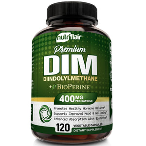  Bottle of DIM Supplement 400mg with Bioperine — 120 Capsules  from NutriFlair