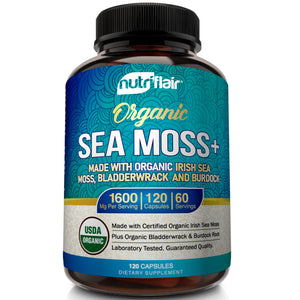 Organic Irish Sea Moss 1600mg - 120 Capsules - NutriFlair