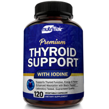 Thyroid Support with Iodine and BioPerine - 120 Capsules - NutriFlair