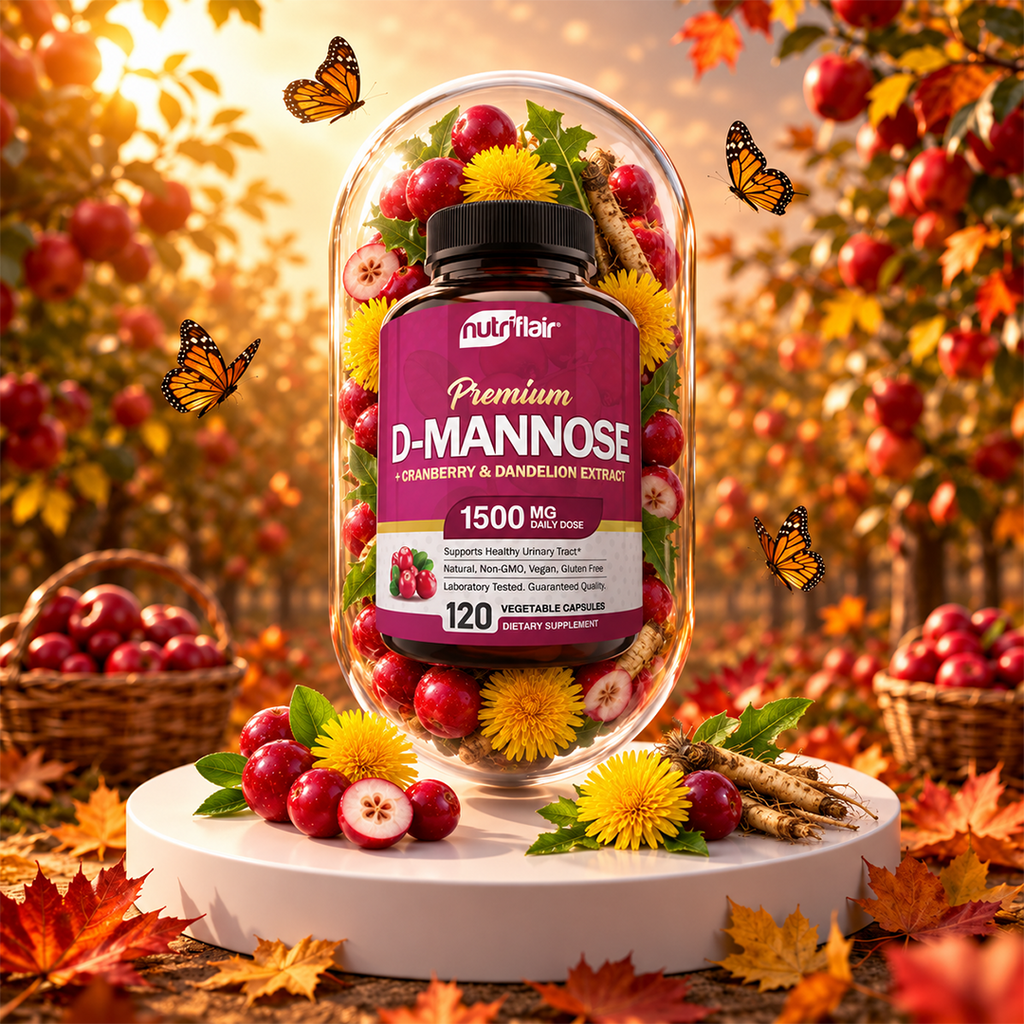 D-Mannose with Cranberry & Dandelion Extract 1500mg - 120 Capsules