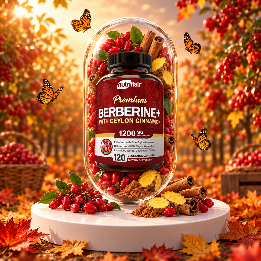 Berberine HCI 1200mg with Organic Ceylon Cinnamon - 120 capsules