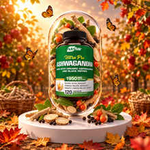 Organic Ashwagandha with Black Pepper 1950mg, 120 Capsules