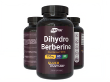 NutriFlair DihydroBerberine 250mg supplement bottle with 60 vegan capsules for improved absorption and daily wellness support