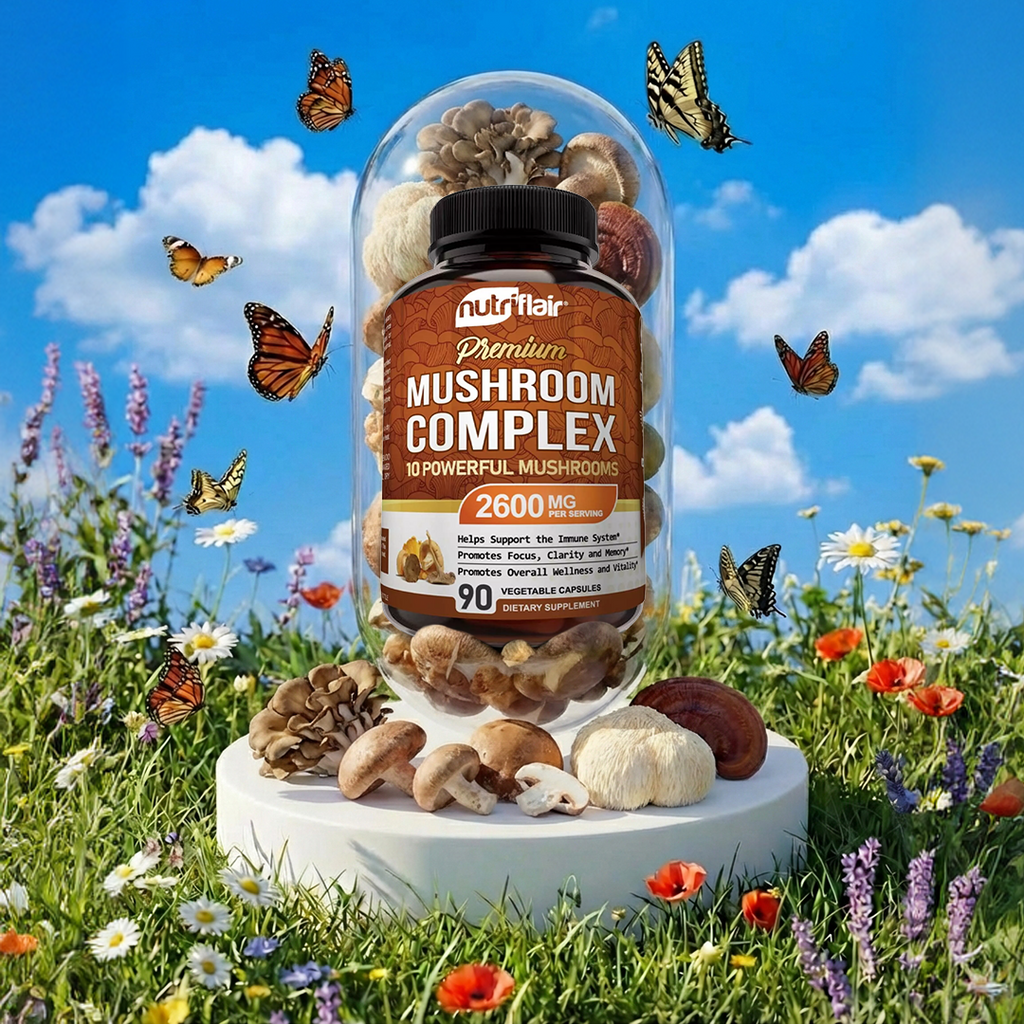 10 Mushroom Complex Supplement 2600 mg - 90 Capsules