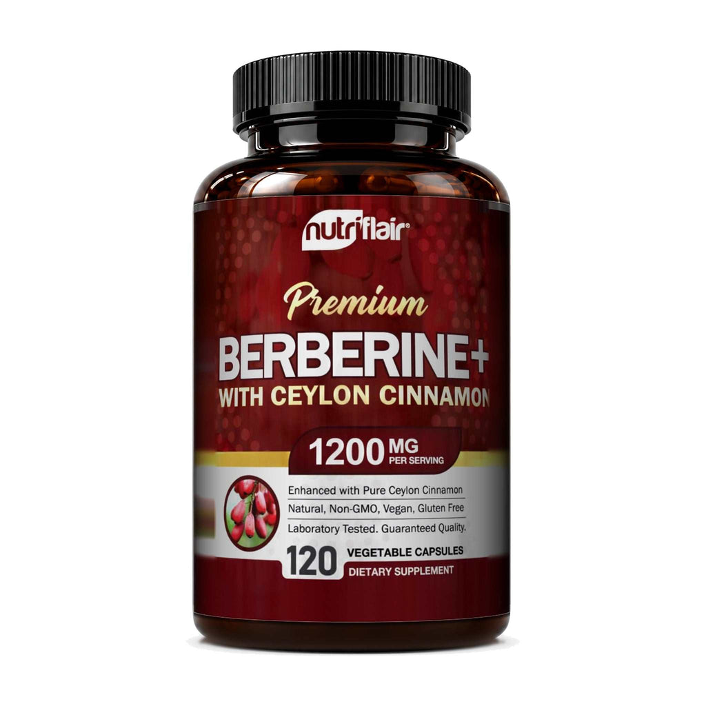 Berberine HCI 1200mg with Organic Ceylon Cinnamon - 120 capsules