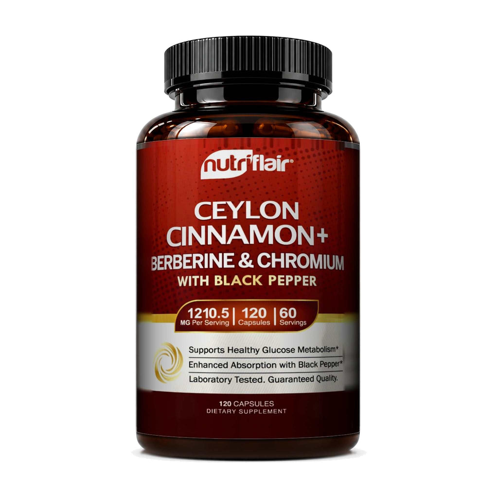 Ceylon Cinnamon + Berberine and Chromium - 120 Capsules