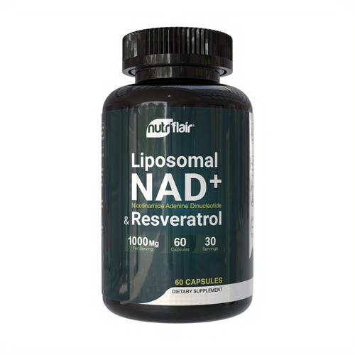 Liposomal NAD+ Supplement with Resveratrol, 60 Capsules