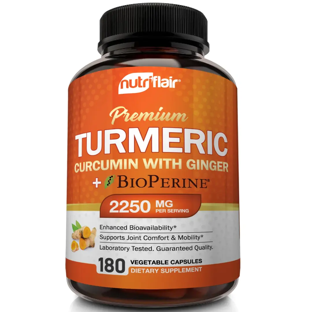 NutriFlair Turmeric Curcumin with Ginger and BioPerine bottle