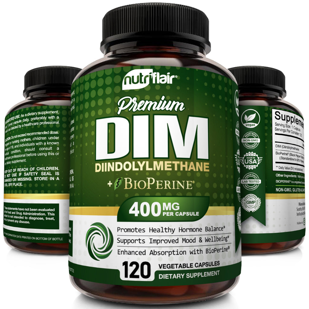 DIM Supplement 400mg With Bioperine From NutriFlair