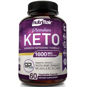 Bottle of Keto Diet Pills with GoBHB® 1600mg from NutriFlair