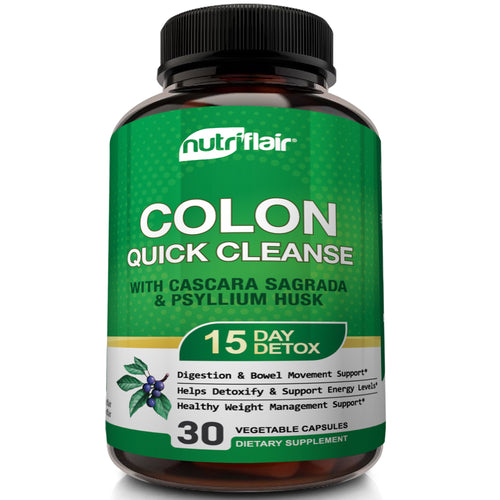 15 Day Quick Colon Cleanse & Detox - 30 Capsules - NutriFlair