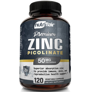 Bottle of Zinc Picolinate 50mg Supplements from NutriFlair
