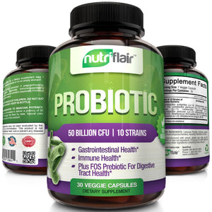 Probiotics Supplement 50 Billion CFUs - 30 capsules - NutriFlair
